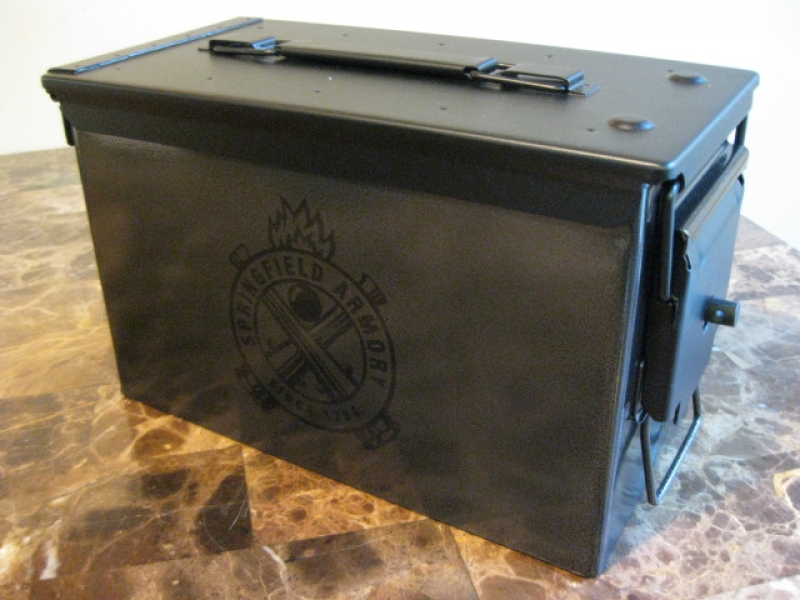 VERY COOL, DOUBLE GUN, .50 AMMO BOX, .50 CAL, SPRINGFIELD ARMORY VERSION IN CHARCOAL HAMMERTONE!