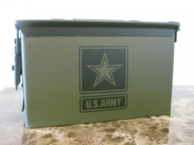 AMMO CAN HANDGUN CASE, VERY COOL, DOUBLE GUN, .50 AMMO BOX, .50 CAL, NEW ARMY VERSION WITH BLACK TOP